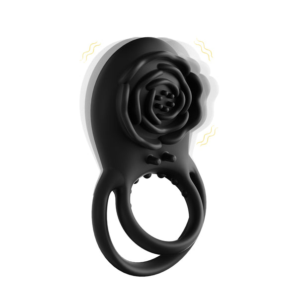 Enchanting Rose Vibrating Penis Ring with Clitoral Stimulation