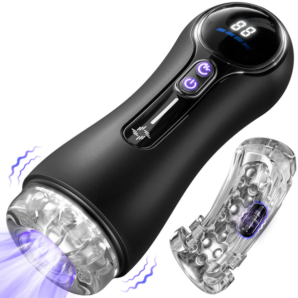 2 in 1 Male Masturbator with 9 Vibration Modes & 4 Sucking Modes