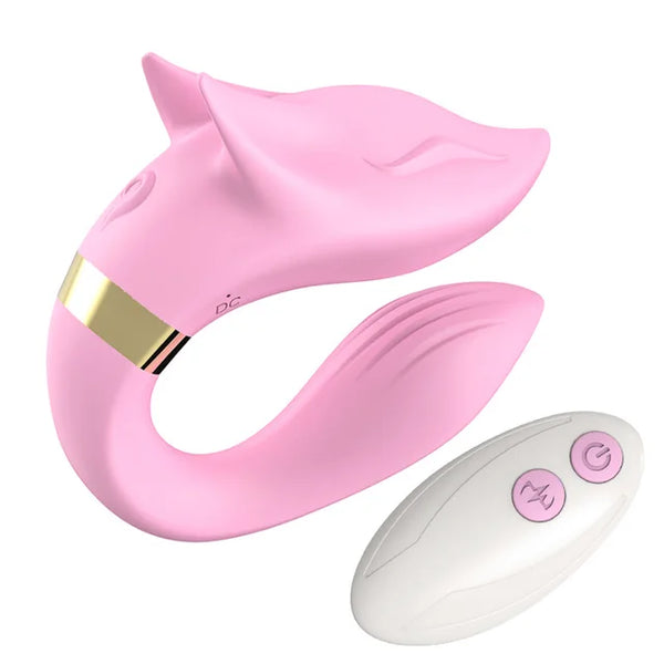 Remote Control Vibrator for Women with G Spot and Clitoris Stimulation U Shape Design