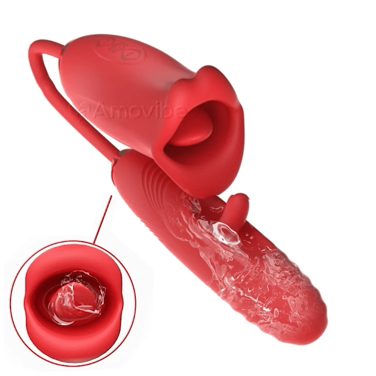 Fladdrande Klitorisvibrator - Kyssande Mun & Vibration