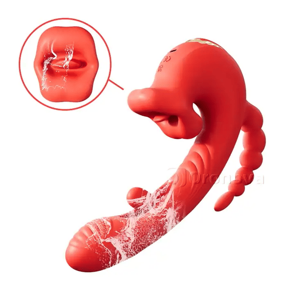 Multi-Zone 5-in-1 Vibrator with App Control – Lick, Flap, Suck & Vibe
