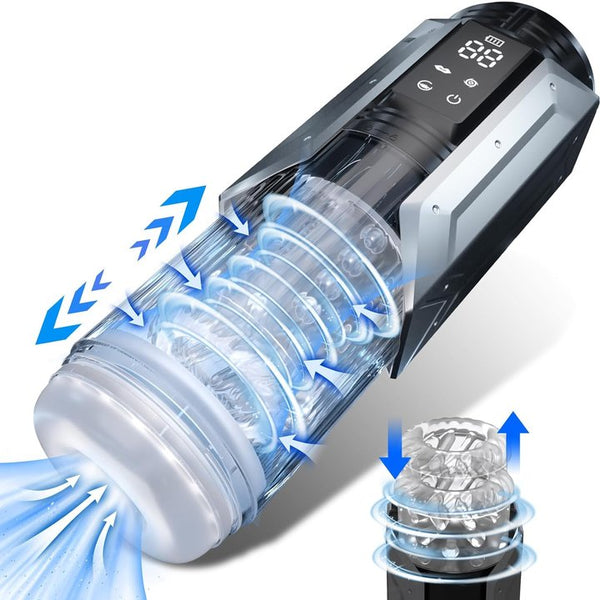 Male Stroker with 7 Modes: Sucking, Vibrating, Thrusting & Rotating